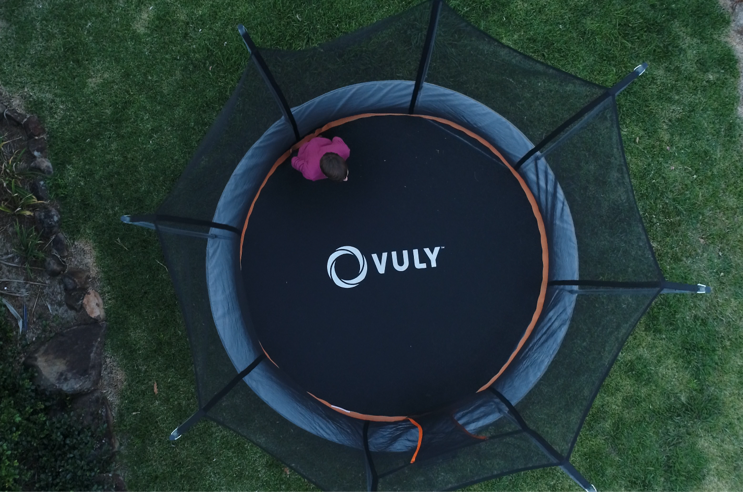 A Vuly Ultra trampoline viewed from above
